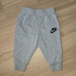 Nike Kids Light Gray Jogger Sweatpants with Black Logo